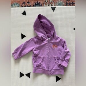 Children’s place|baby girl full zip hoodie sweater in pastel purple•••18 months